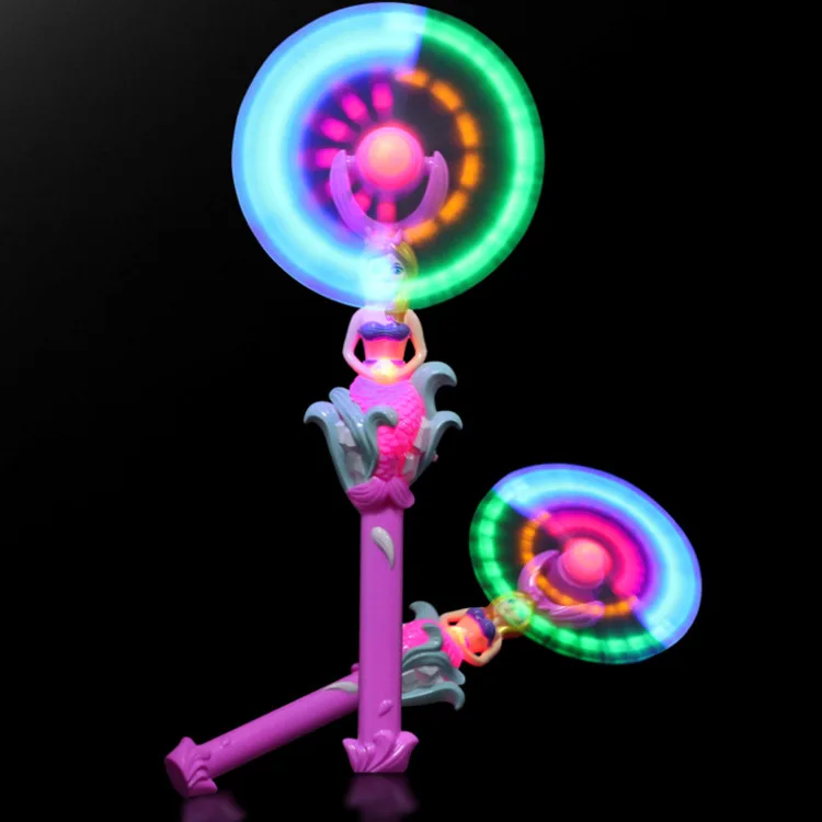 Factory Wholesale Mermaid electric rotating flash windmill Festival Must-Have: Rave-Ready Multicolored Glow Sticks
