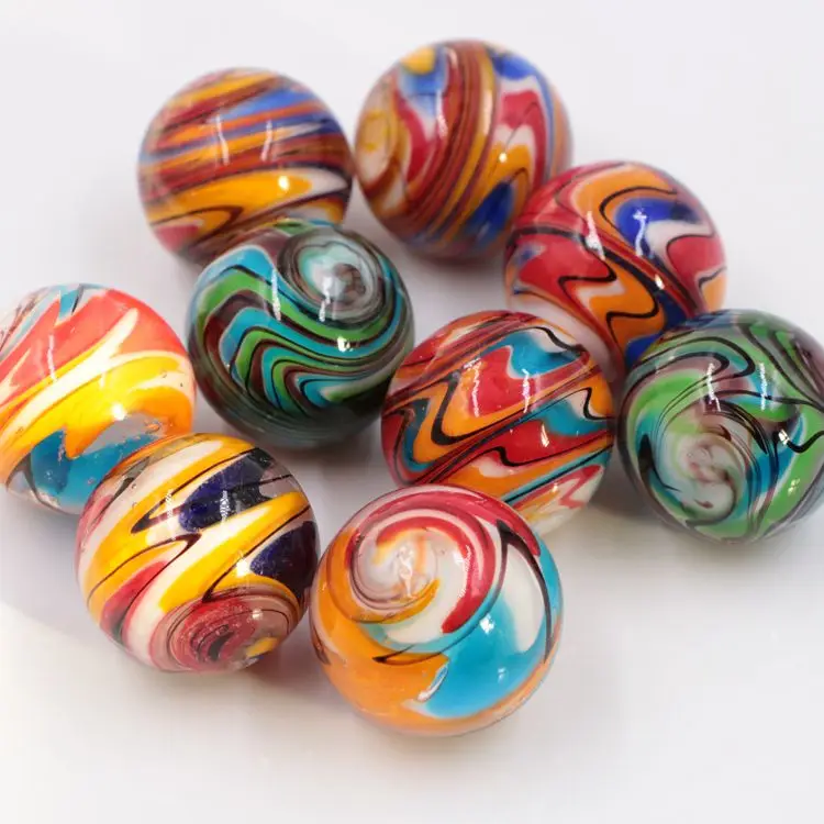 
Customized Wholesale 25mm Round Colored Mixed Murano Toy Glass Marble Balls 