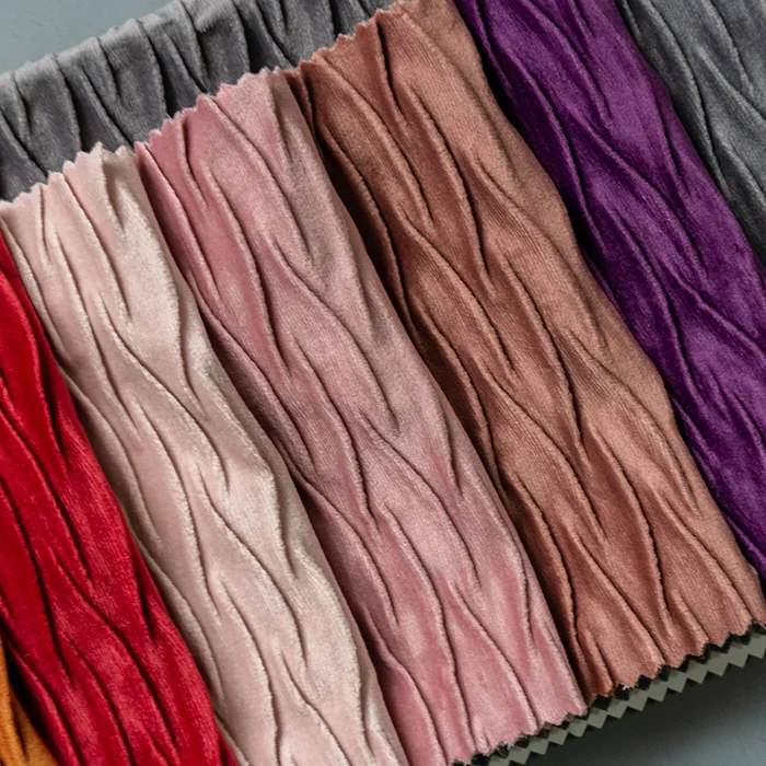 Crumple velvet 100% polyester Crumple Holland velvet upholstery sofa upholstery fabric for  sofa curtain