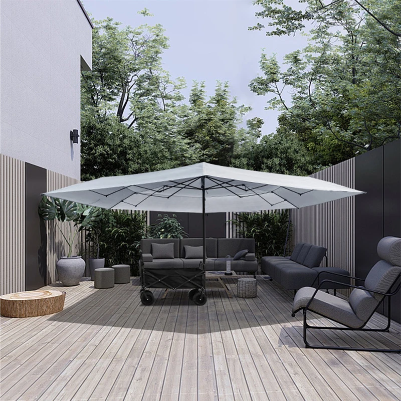 Parasol Beach Pool Easy Folding Metal Folding Wagon Cart Shading Garden Camping Umbrella For Outdoor Heat Insulation