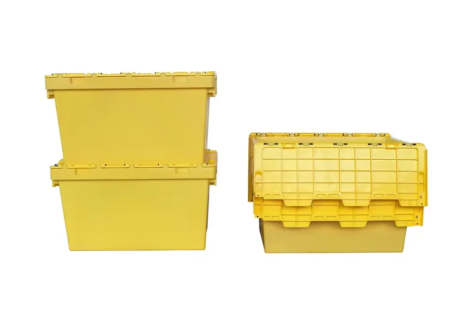 Plastic Crates Nestable Boxes Bin Case Storage Shipping Box Stackable Lock with Lid Cover Container Manufacturer