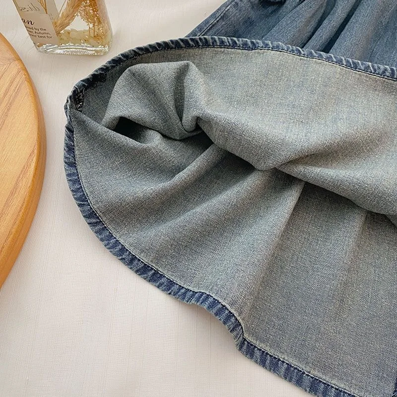 New Boutique Summer Children Denim Vest Sleeveless Fashion Teenagers Girls Blouses