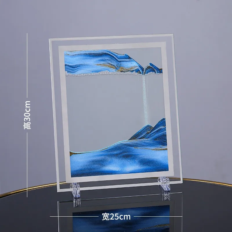 3D движущаяся песчаная художественная оправа круглые очки глубоководный песчаный пейзаж в движении настольные украшения плавная картина жидкий