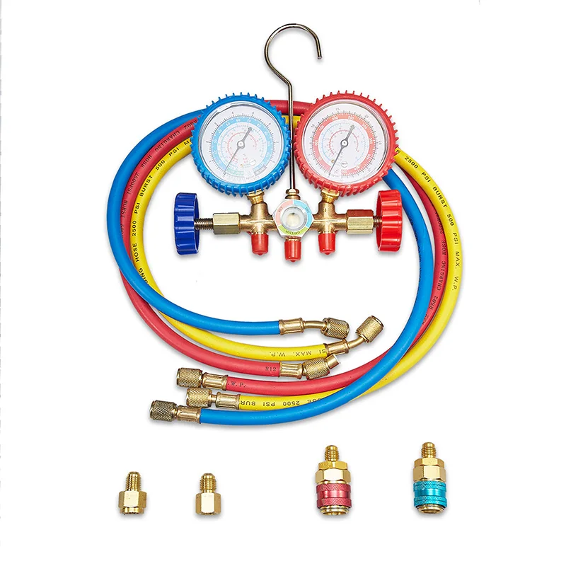 Suppliers RS-1 Single Stage 3CFM Vacuum Pump R410a Brass Pressure Manifold Gauge
