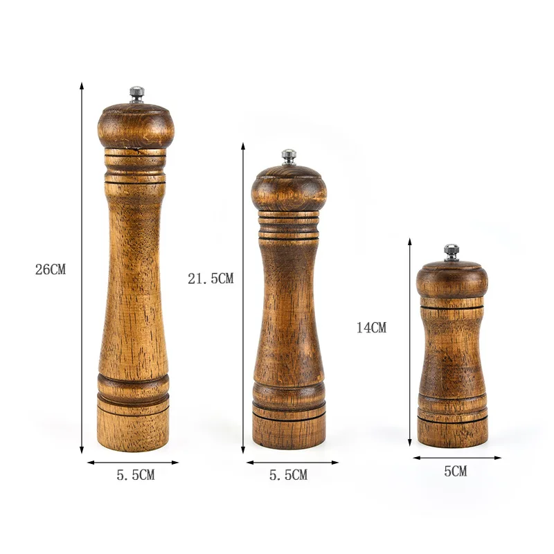 Salt and Pepper Grinding Set Elegant Wooden Salt and Pepper Shakers with Ceramic Mill