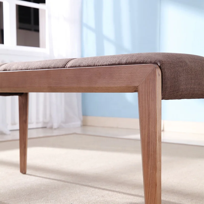 Современная мебель из массива дерева, стул для входа в обувь, стул для спальни с тканевым сиденьем, скамейка стул