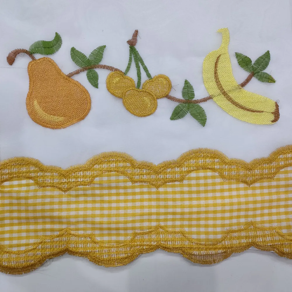 New custom designed pear patterned lace terylene sunrise lattice embroidery fabric