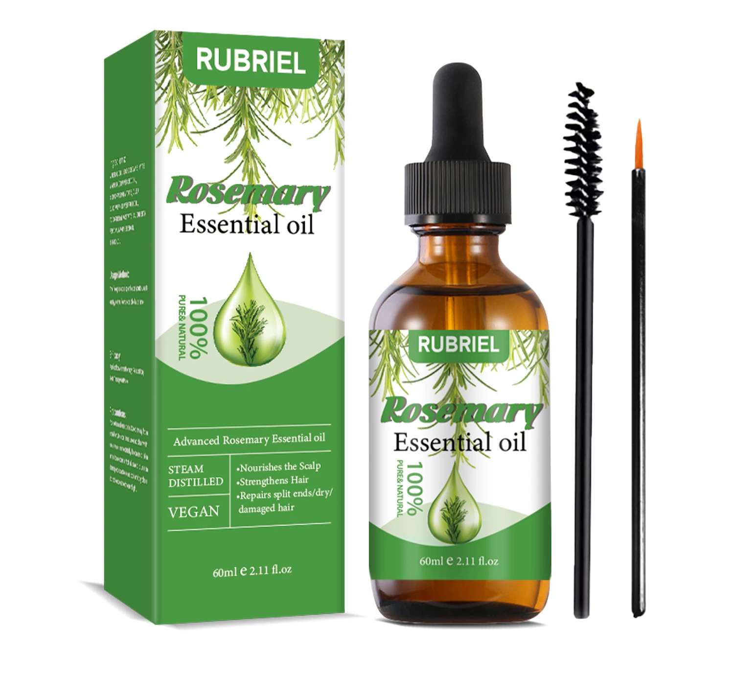 Oem Stimulates Scalp 3In1 Rosemary Black Castor Batana Oil Herbal Hair Oil Mix Natural Hair Growth Oil For Hair Regrowth