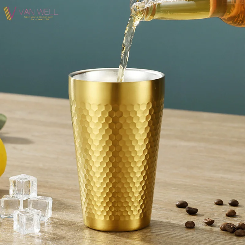 Hot Sale Party Club Hammered Double Wall Vacuum Tumbler Juice Cup Reusable 304 Stainless Steel Beer Cup Reusable