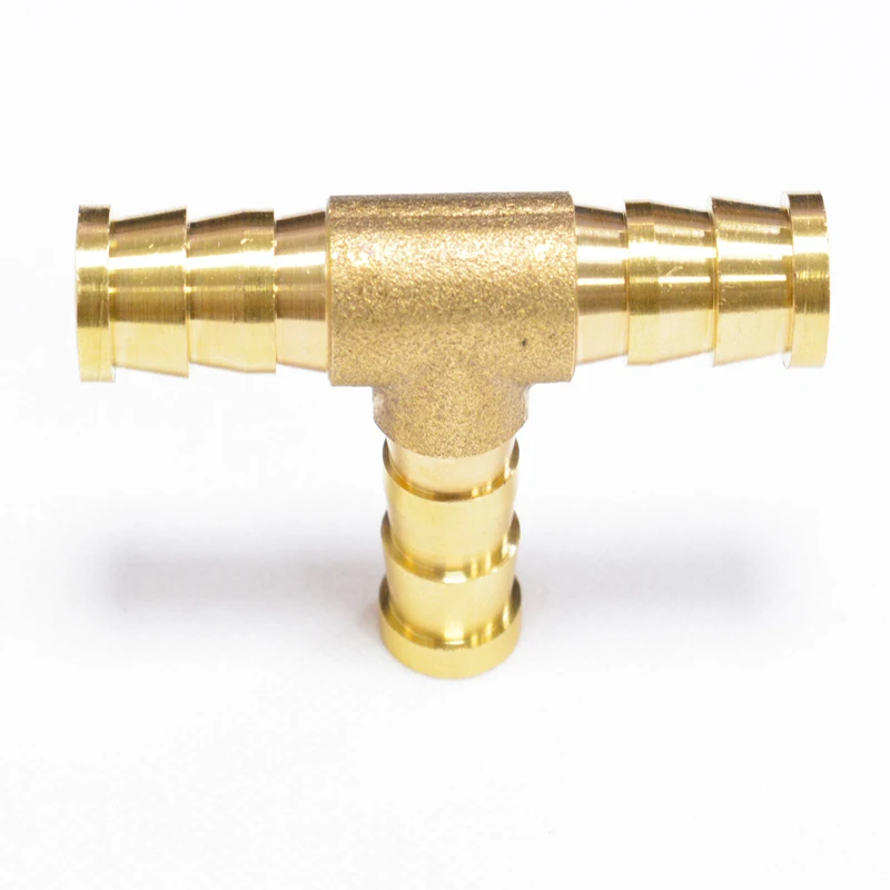 Rubber hose 3 ways Nipple joint Insert adapter brass hose barb Tee fittings