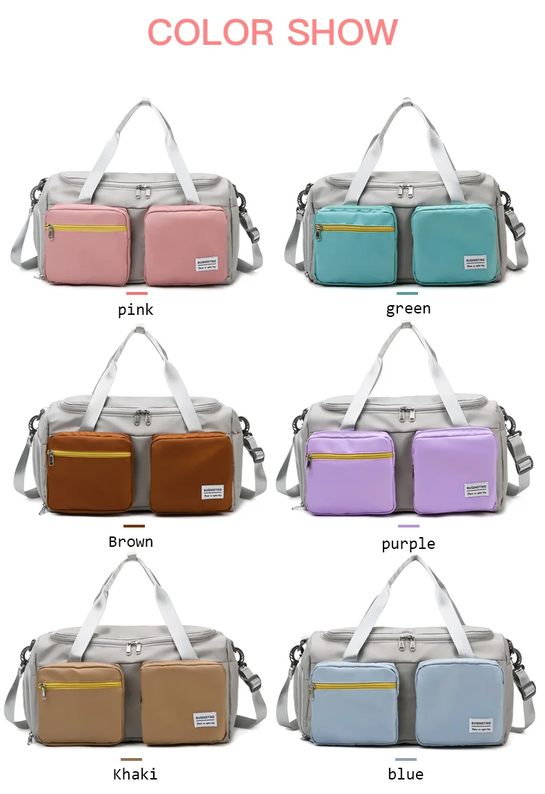 Free Sample Customized Fashion Sports Gym Women Men Waterproof Duffel Bag Weekend Fitness Travel Bag