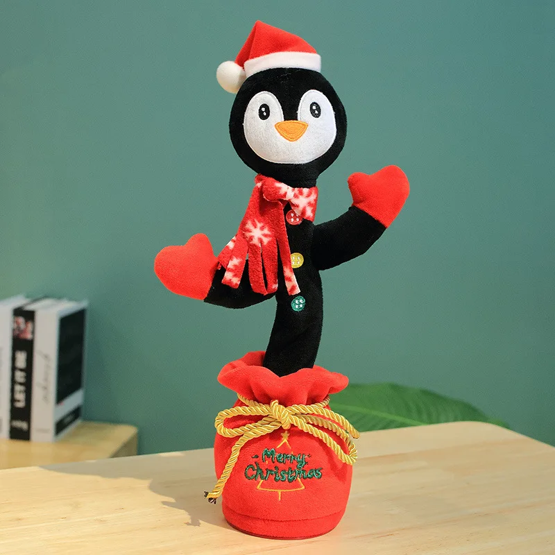 New sublimation Christmas pengui Tree Electric stuffed Toys Singing and Dancing Christmas Gifts For Children christmas toys 2022