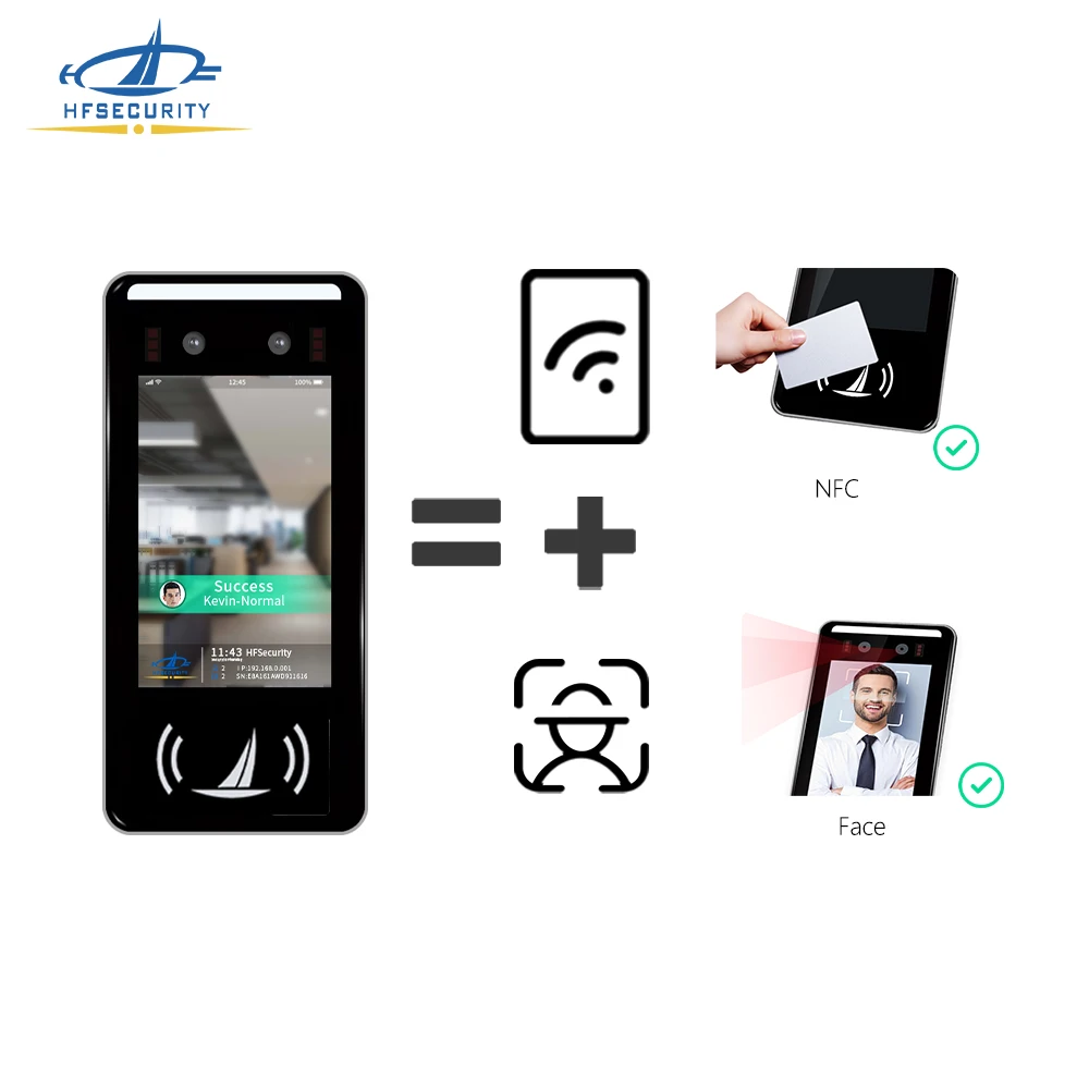 FR05 HFSecurity Portable Android More stable compatible Face Recognition Attendance Machine Biometric Access Control Products