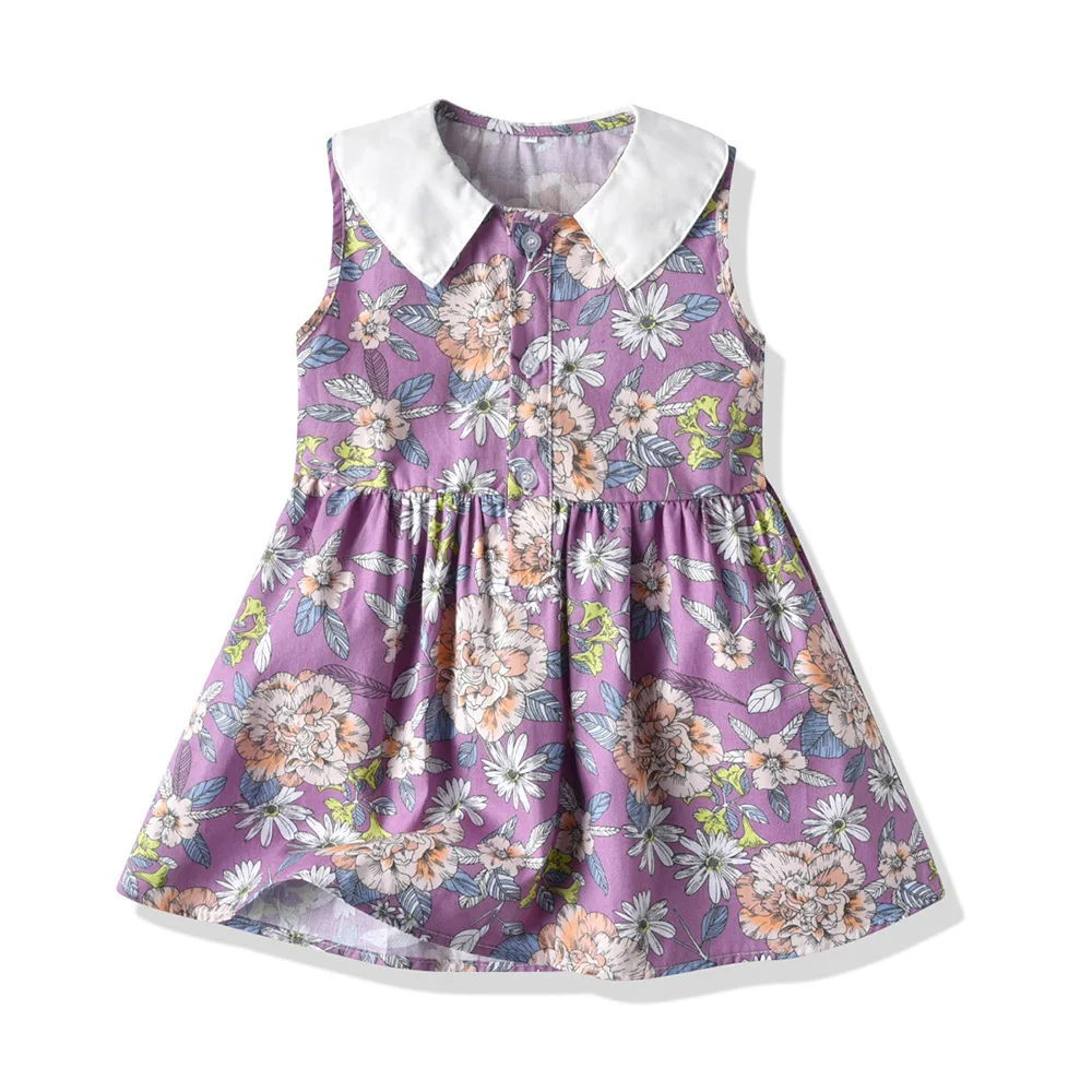 Popular promotional girls dresses kids 2022 summer dress girls wholesale girls party dresses