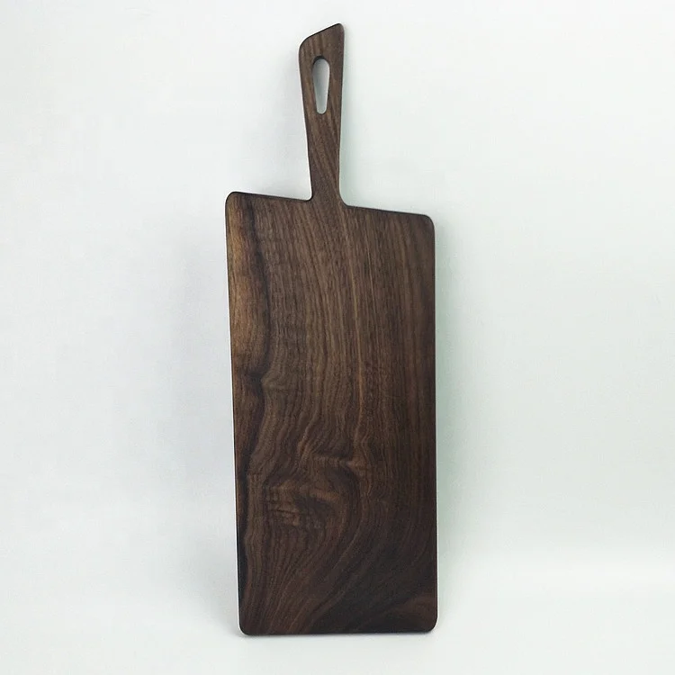 black walnut wood cutting board for kitchen  Hardwood Chopping and Serving Paddle shape for Bread Cheese Charcuterie and Pizza