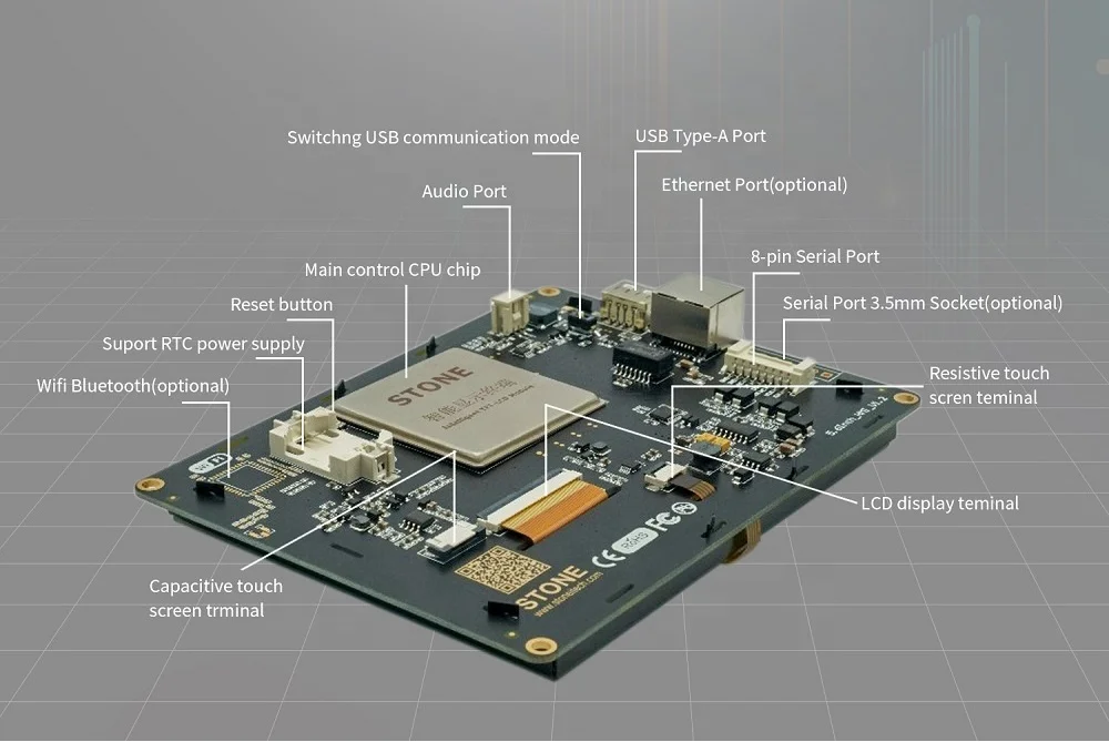 Камень 7 дюймов tft ЖК модуль 1024*600 HMI промышленный дисплей UART ЖК-дисплей сенсорный экран с