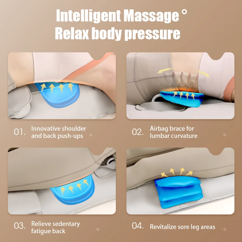 Oem Multifunctional Full Body Massage Cushion Electric Airbag Foldable Home Heated Massage Mattress