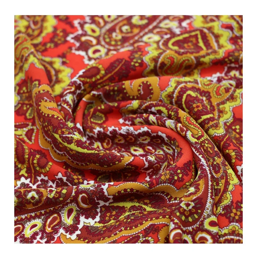 Fashionable Wholesale Custom Colorful Floral Printed Fabric Bubble Chiffon Polyester Crepe Fabric