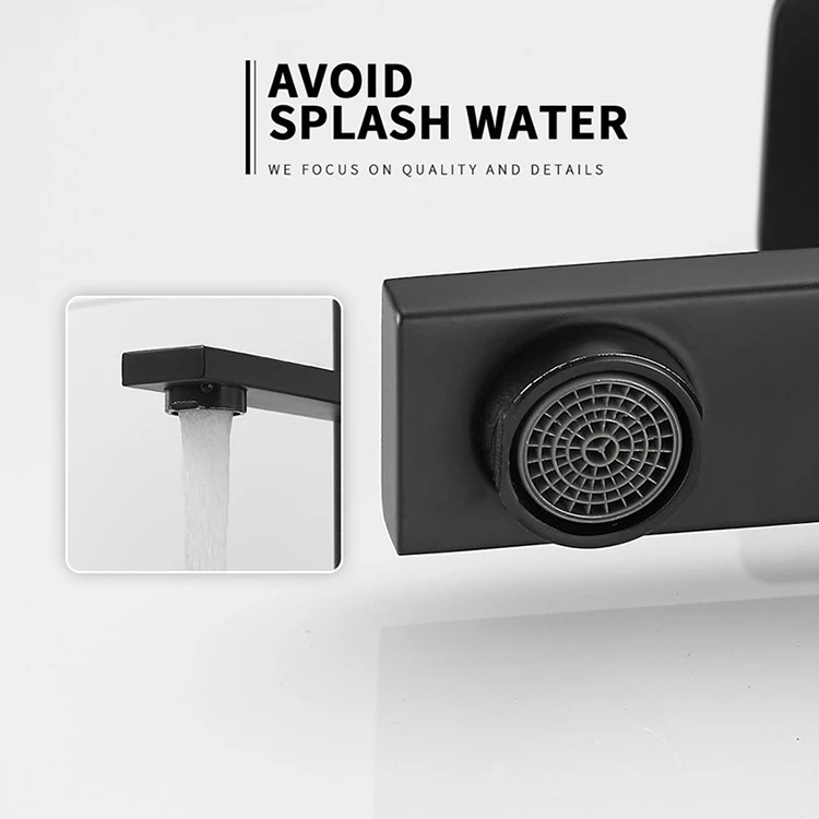 Black Paint Square Bathroom Sink Faucet Single Handle Basin Faucet Wash Tap Bathroom Basin Faucet