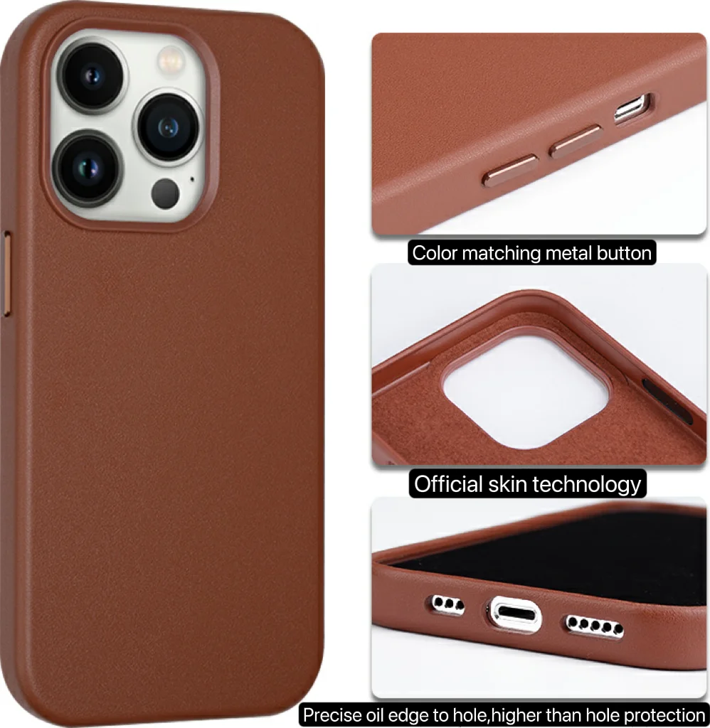 Leyi wholesale magnetic wireless charging for Mag safe back cover cell mobile PU leather phone case for iphone 14 pro max plus