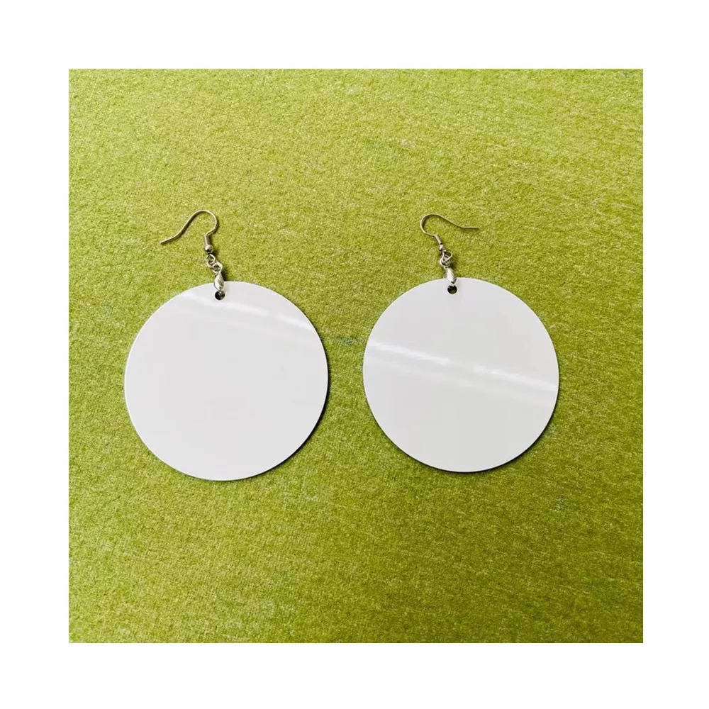 Хит продаж 2 дюймовый круглый Двусторонняя сублимационный алюминиевый серьги пустой передачи тепла круг металлические серьги для девушек и женщин