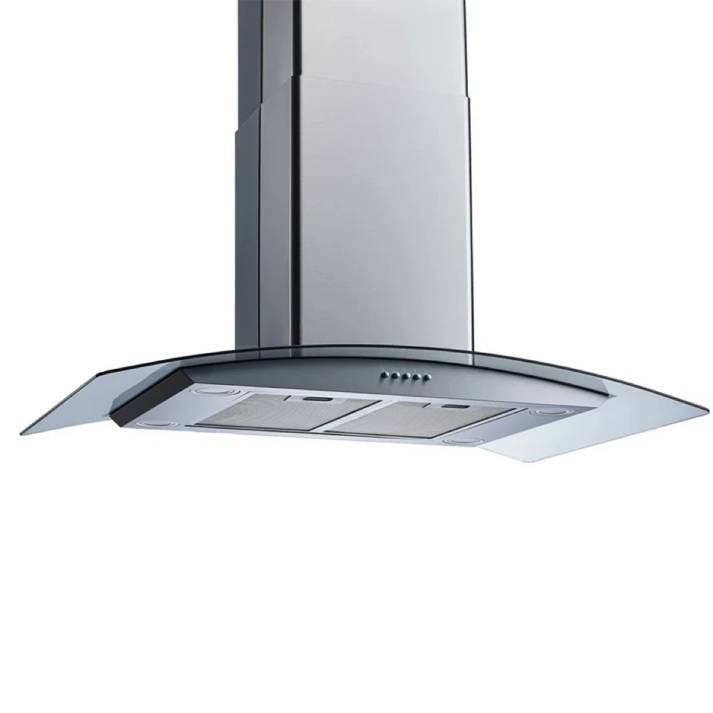 2024 New Kitchen Ventilation Equipment Superior SS430 Island Range Hood High Suction Power Quiet Operation Ductless Duct Vents