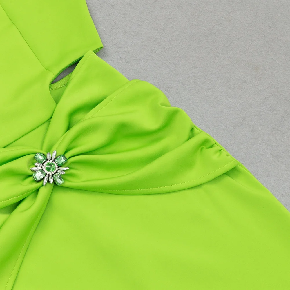 Sexy Sleeveless Waist Hollow Out Long Bandage Dress Women Green Square Collar Straps Backless Bodycon Maxi Party Club Dresses