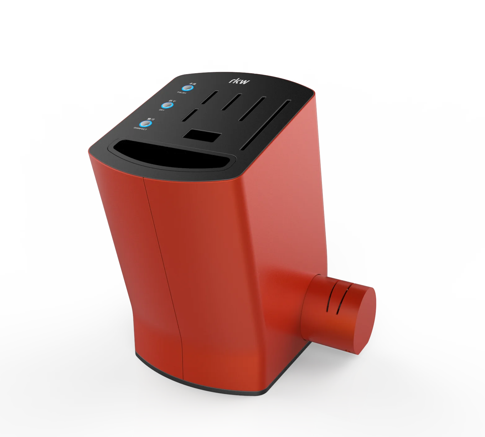 Kitchen Appliances Multi-function UV Disinfection Hot Air Dryer Knife Holder ABS Plastic Shell Clear Knife Block With Sharpener