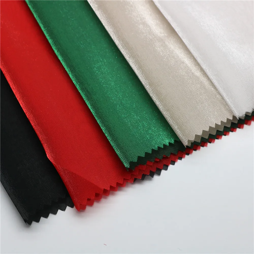 NO MOQ Woven Polyester Bright Dyeing Dress Bengaline Shimmer Organza Fabric In Stock