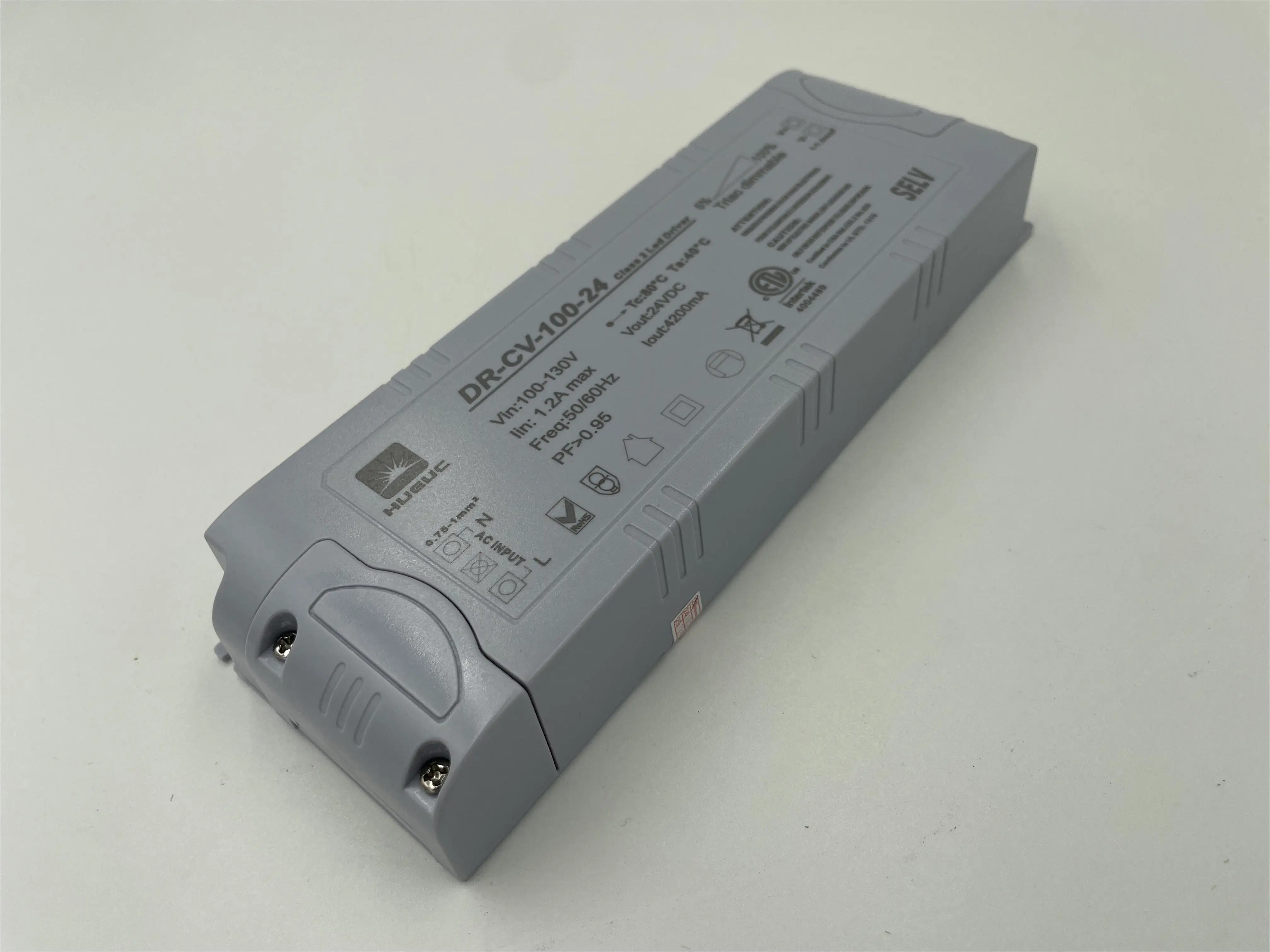 HUEUC 100w IP20 ETL 120V to 24v dimmable AC to DC led strip driver