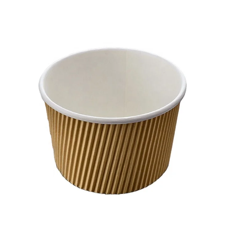 new style kraft paper corrugated soup cups for thickening hot and cold food disposable kraft paper soup cups
