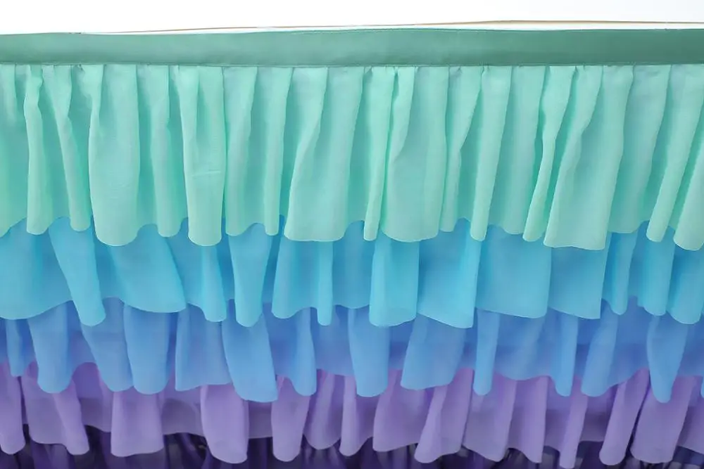 
Drop-Shipping Machine Washable Birthday Party Decorative 5 Layers Wedding Cake Table Skirts Cinderella Table Skirt 