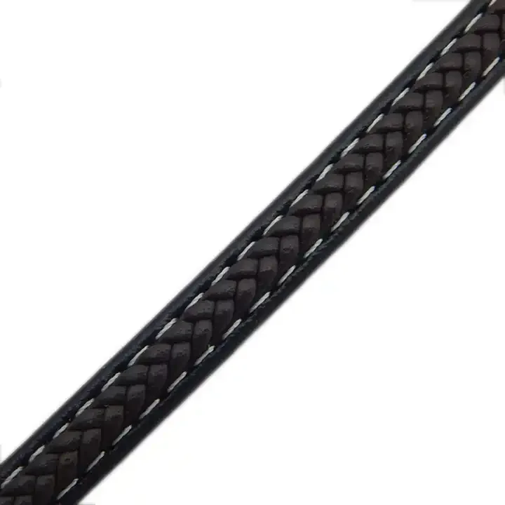 REAL BEST flat leather cord flat braided string for bracelets braided flat leather strips for bracelets making bracelet cord