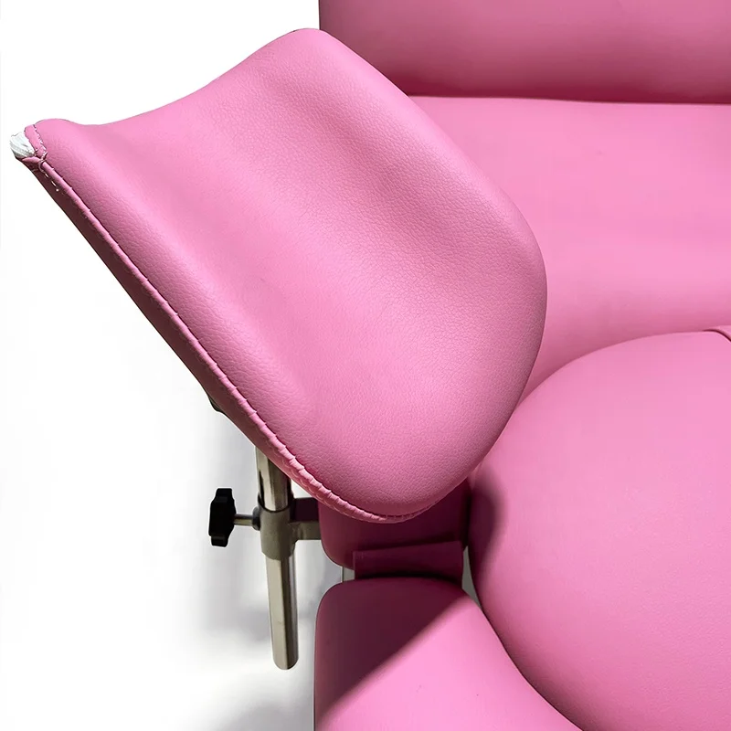 Clinic Electric Gynecological Examination Chair Pink Color Gynecological beds 3 Motors With Wheels Gynecological Exam Bed