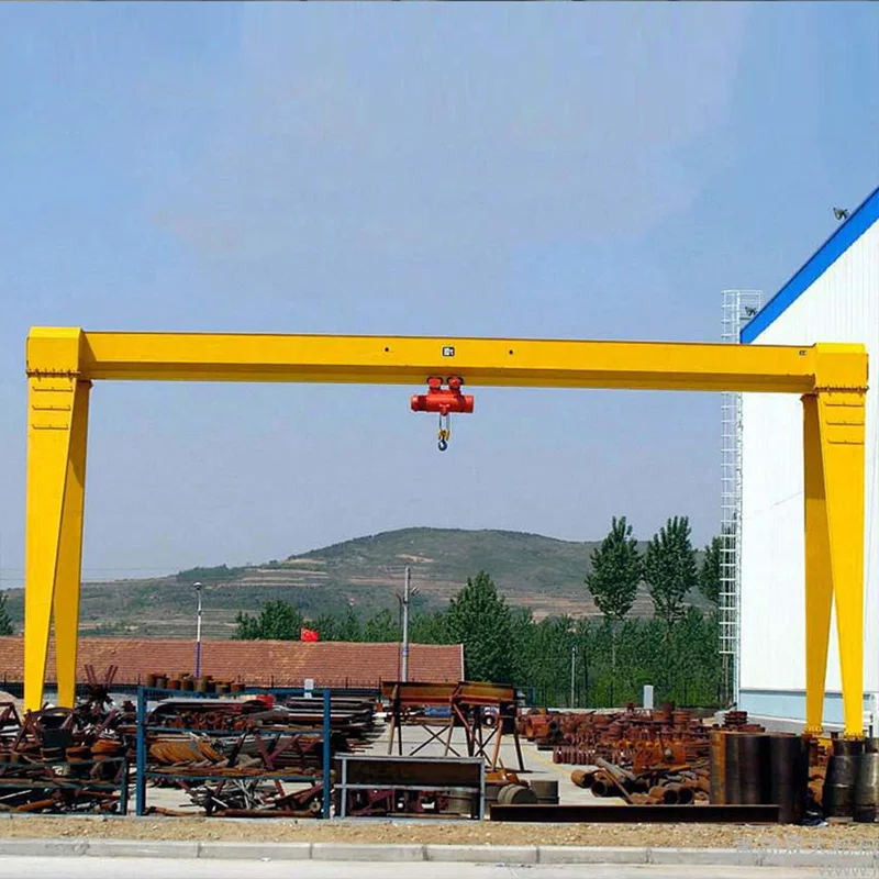 Mh Single Girder Door Crane Workshop Simple 20t 10 Ton Light Duty Gantry Crane With Trolley Hook For Project