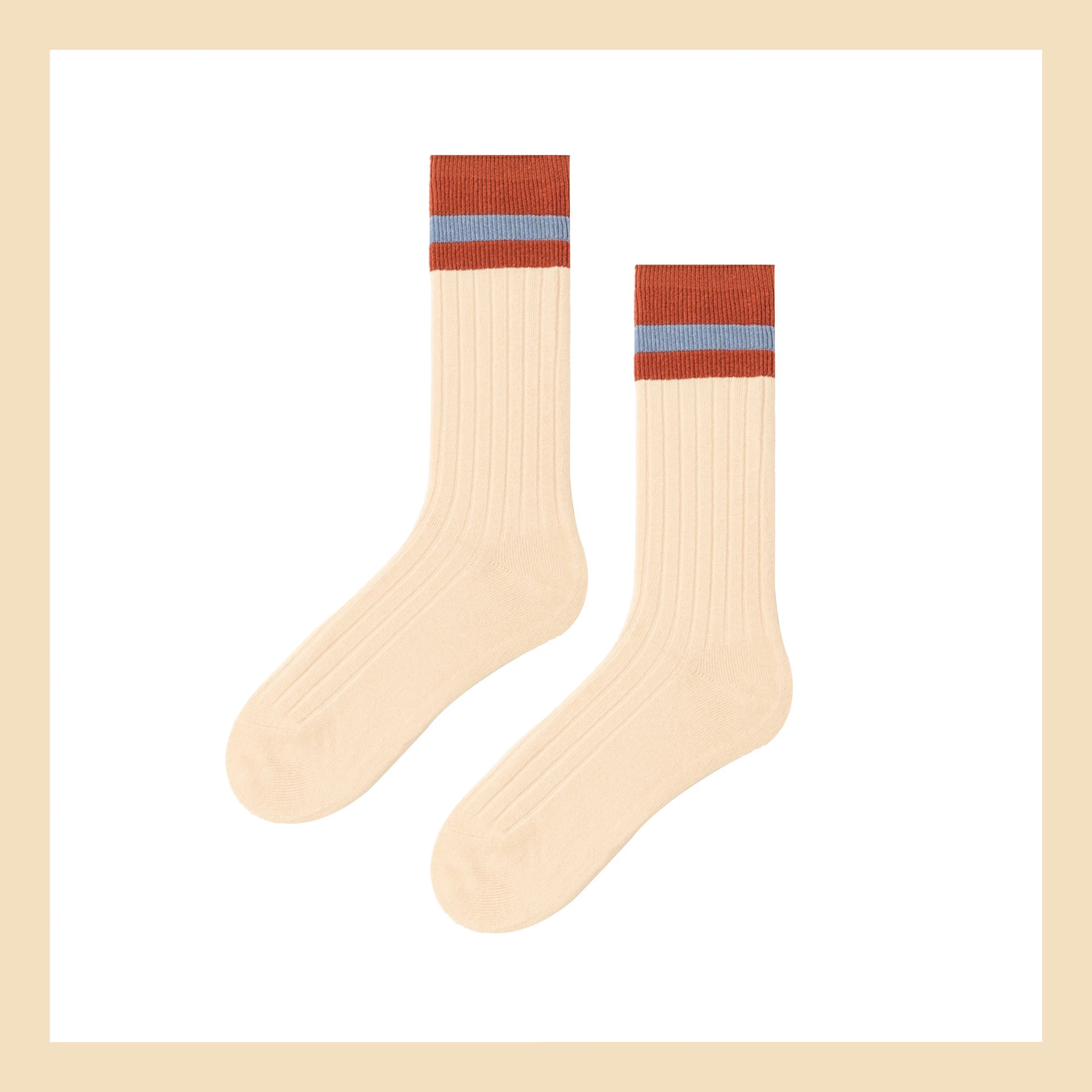 2022 Fashion Japanese colorful long tube girl candy socks sport breathable stripes cotton socks for women