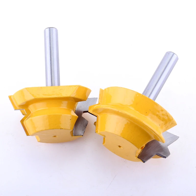 2PC 8mm Shank Lock Miter Router - 22.5 Degree Glue Joinery Router Bit Set Tenon Cutter for Woodworking Tools