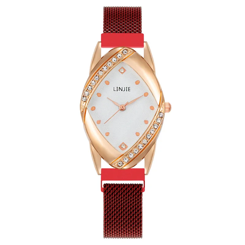 Luxury Diamond Women Fashion Watches Retro Simple Ladies Quartz Wristwatches Simple Crystal Magnetic Mesh Female Watch Clock