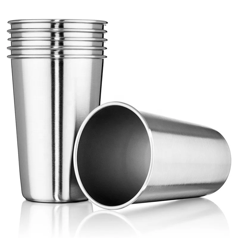 Stainless Steel Beer Mug Metal Stackable Pint Cup Shtterproof Drinking Tumbler Unbreakable Healthy Water Glasses