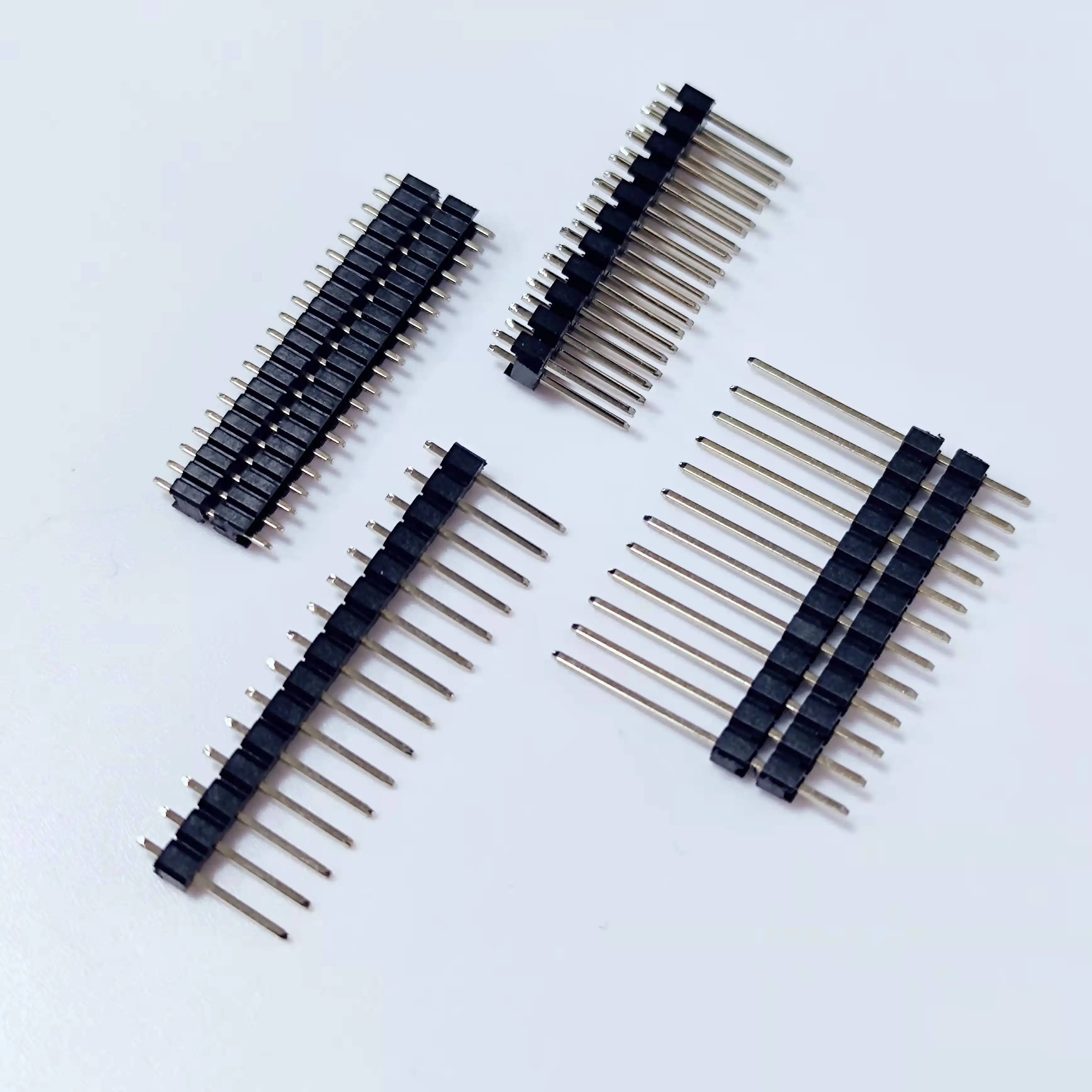 16p Pin Header connector 1.27mm pitch single row double plastic straight type connectors for PCB