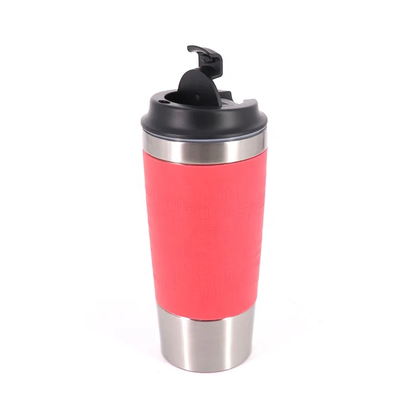 Outdoor Camping Travel Car 450 ml Stainless Steel Thermal Coffee Red Mug Vacuum Flask Mug