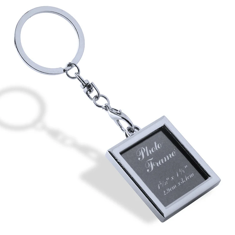 Personalized Small Blank Picture Frame Key Rings Photo Frame Keychain Metal custom Sublimation Keychain For Love Souvenir