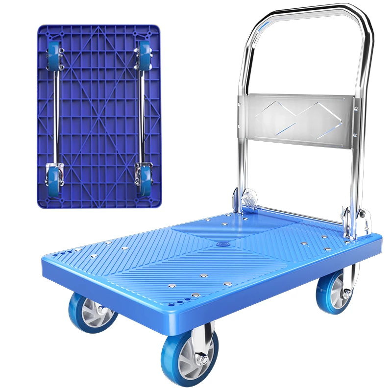 New High Quality Heavy Construction Line 72*48 4 Inch Silent Trolley Platform Trucks for Storage Industrial Tools