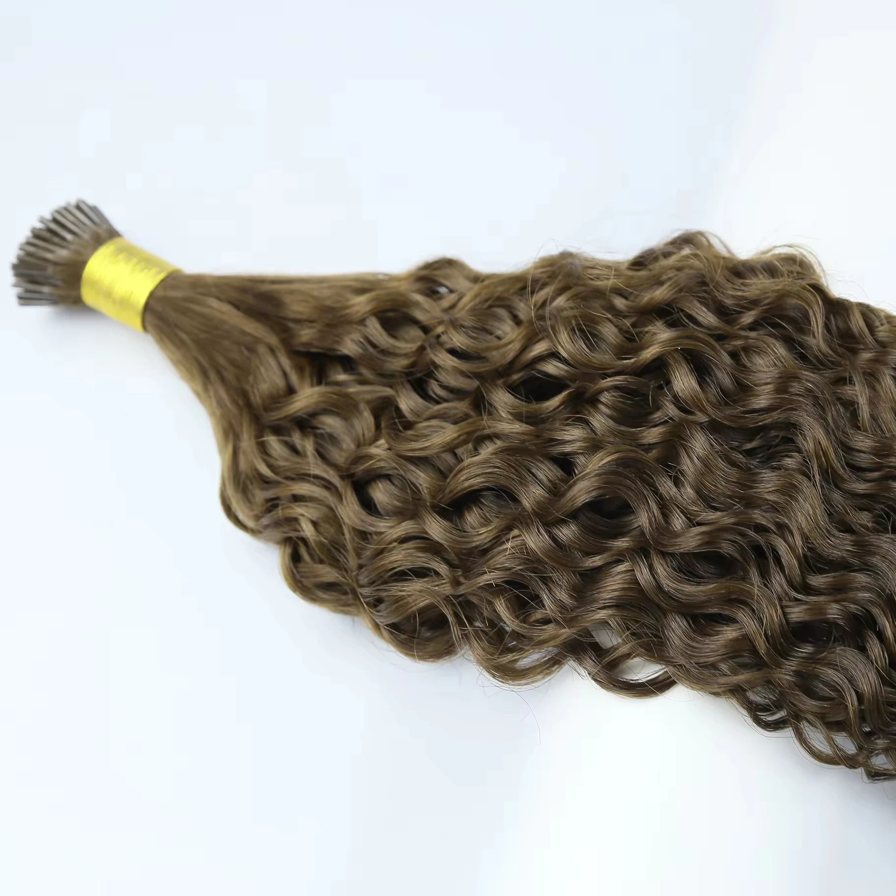Wholesale #4 Color I Tip 100% Human Hair Extensions Best Selling Product Raw Human Hair 18 Inch Water Wave For Women