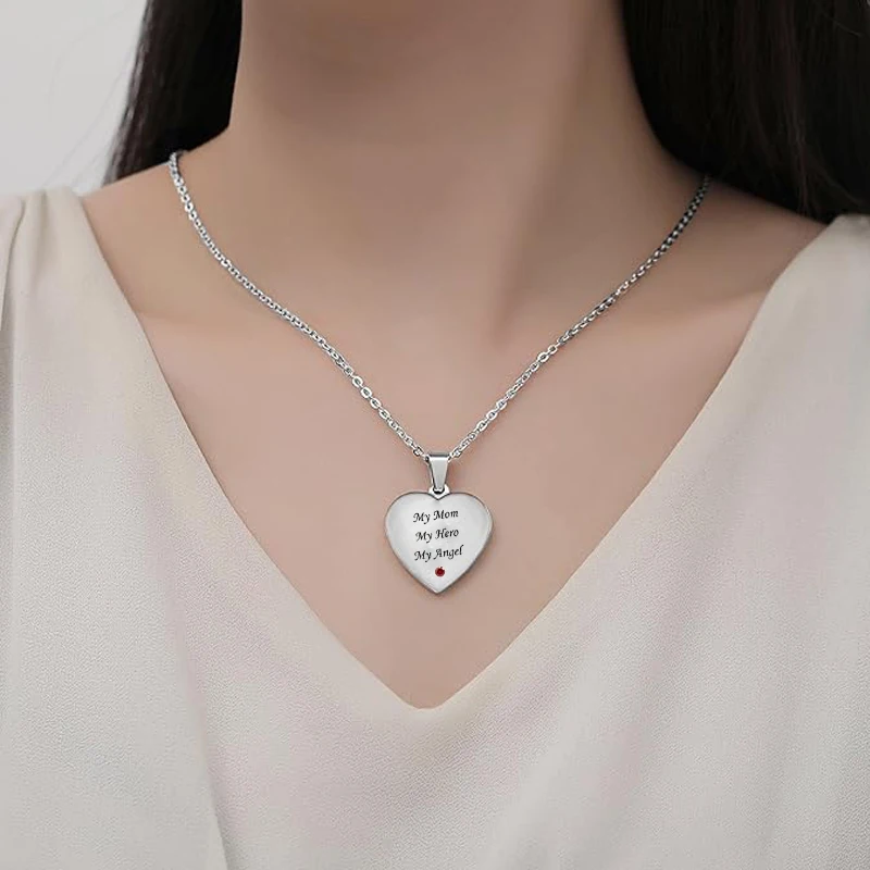 Cremation jewelry, stainless steel, my mother, my hero, my angel heart, urn necklace,cremation jewelry souvenir jewelry, pendant