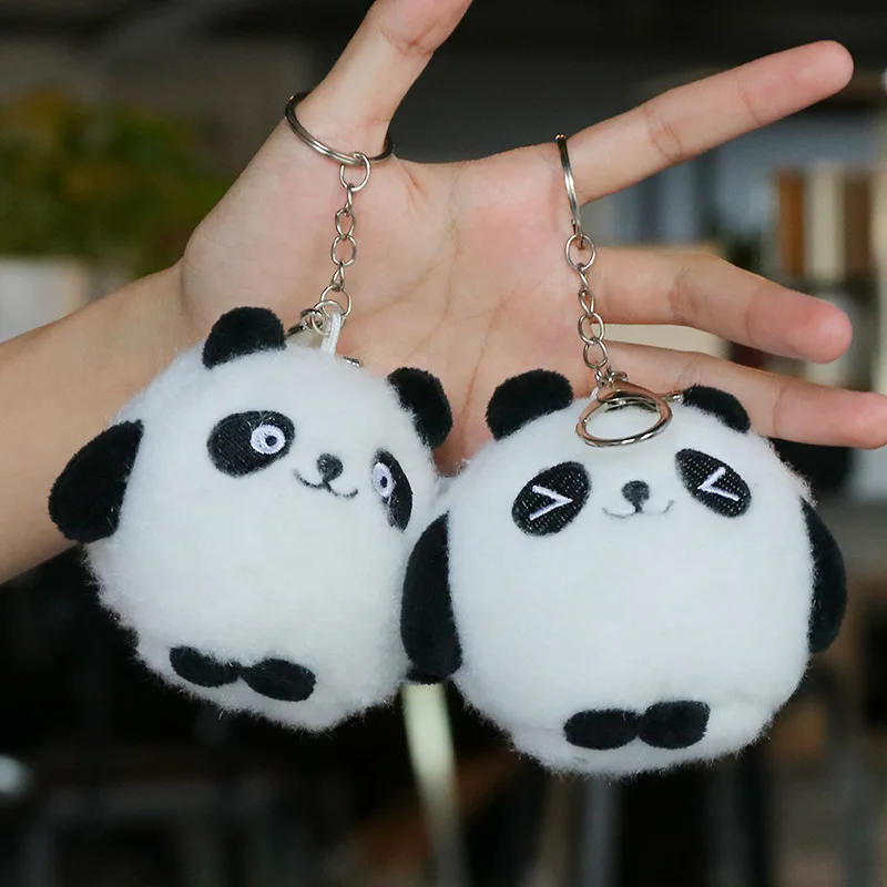 Cute Chinese 10cm Panda keychain backpack bag Car pendant plush doll keyring plush gifts