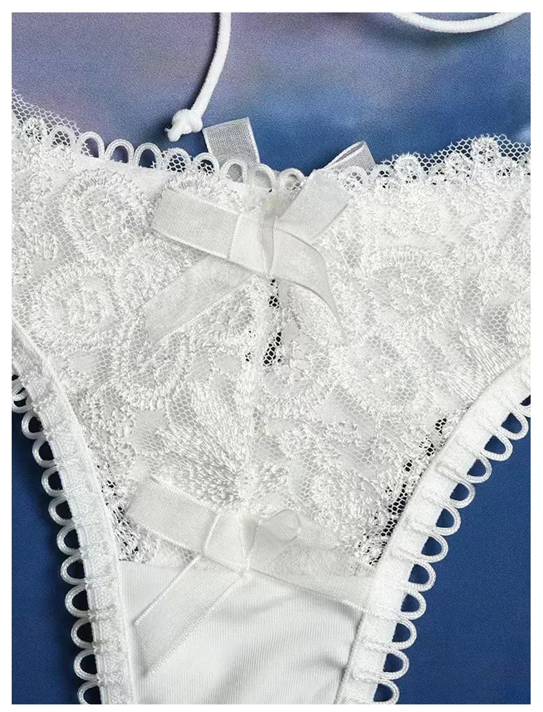 Hot Woman Sexy Sex Lace Mesh Black Nero Lingeries-Sexy Bandage See Trough Bra Underwear Panties Women Lingerie Set
