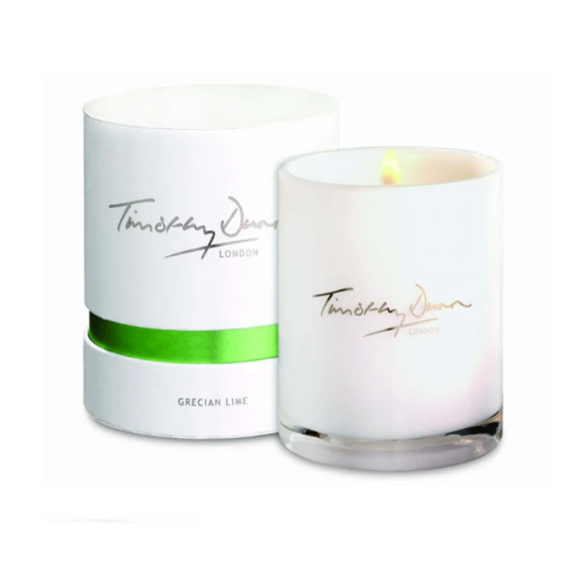 Simple Scented Candle in Clear Glass Jar Custom Fragrance for Home Decoration with Good Packaging Box