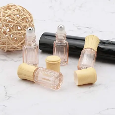 3 мл пустые мини стеклянный цилиндрический флакон для стеклянные бутылки продажи флаконы духов многократного пользования дезодорант контейнеры с бамбуковой крышкой