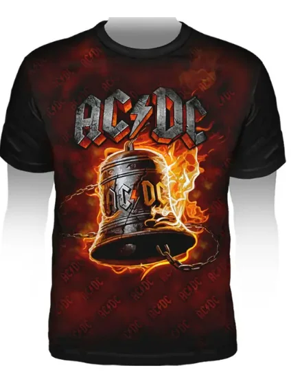 Summer trend AC DC Pop Rock men clothes knitted Fashion street casual O-neck short sleeved T shirt for men/women t shirt for men